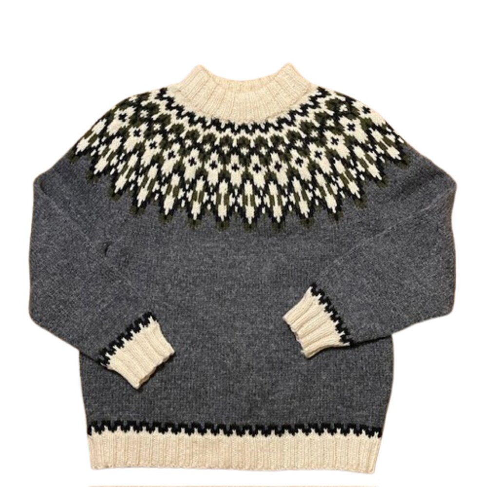 Vintage Nordic Wool Patterned Men's Sweater